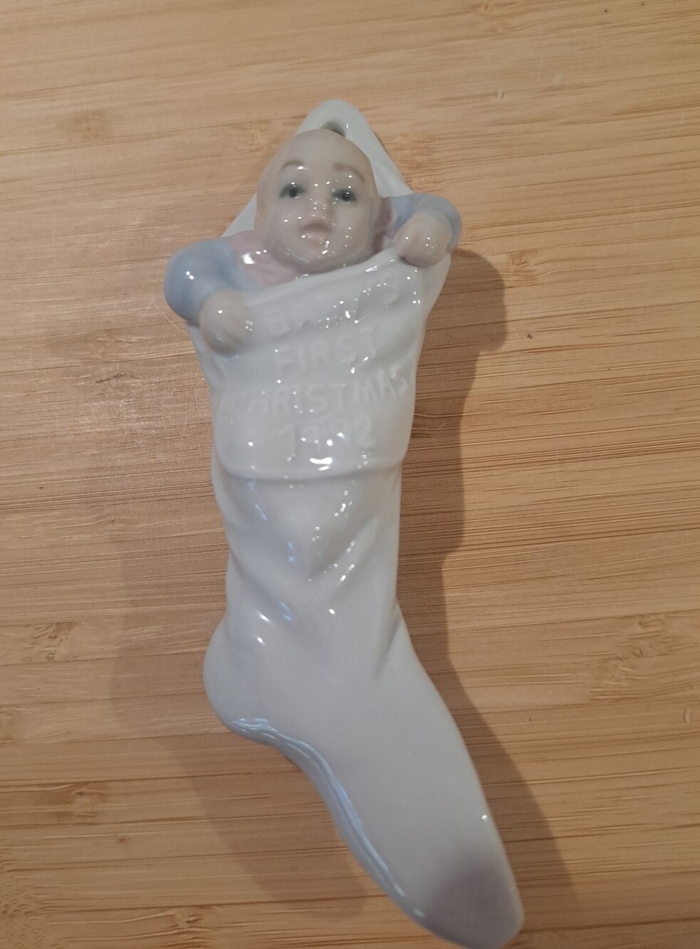 Lladro Baby's First Christmas 1992 Porcelain Ornament Retired 1st Xmas